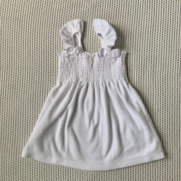 Janie and Jack White Smocked Terry Cloth Towelling Beach Dress - Picture 1 of 6